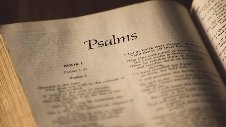Royalty-Free Stock Photo. Encountering peace for sleep in the Book of Psalms.