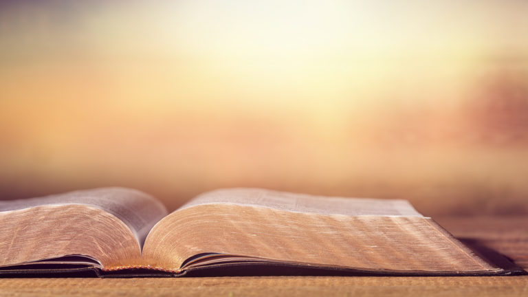 Royalty-free stock photo: A open Bible on a table