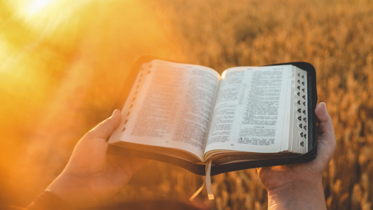 Royalty-Free Stock Photo: A bible filled with God's bright ideas and revelations.