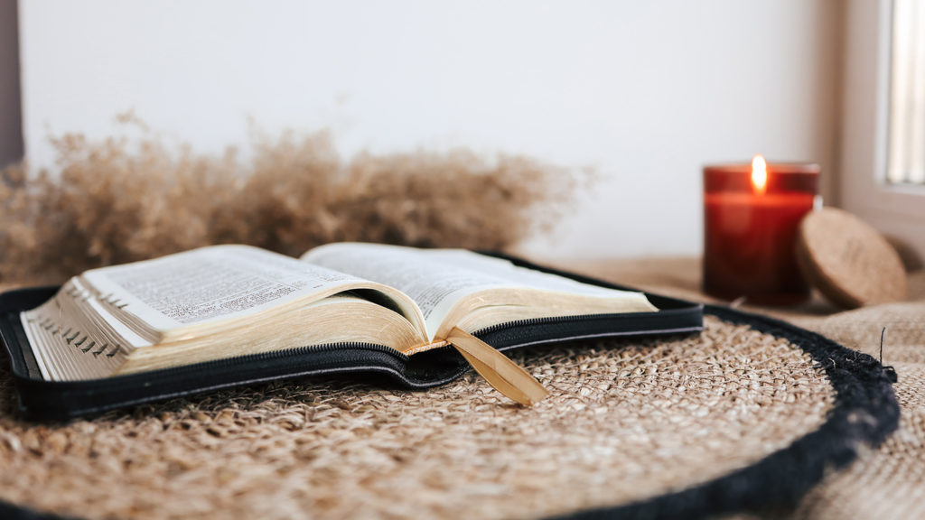 Royalty-Free Stock Photo: An open Bible filled with God's enlightening Word.