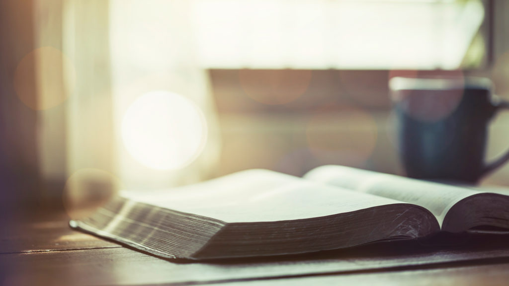 Royalty-Free Stock Photo: An open Bible containing Scriptural truths.